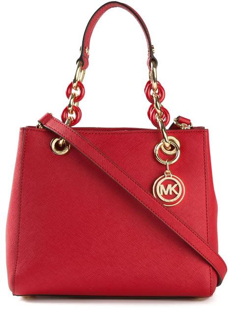 michael kors cynthia red tote bag|Michael Kors cynthia satchel.